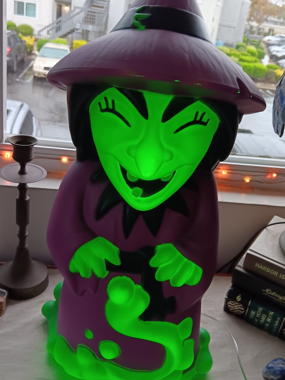 Witch Halloween Decor, Blow Plasti - Light-Up, Nwts, Vintage Feeling..
